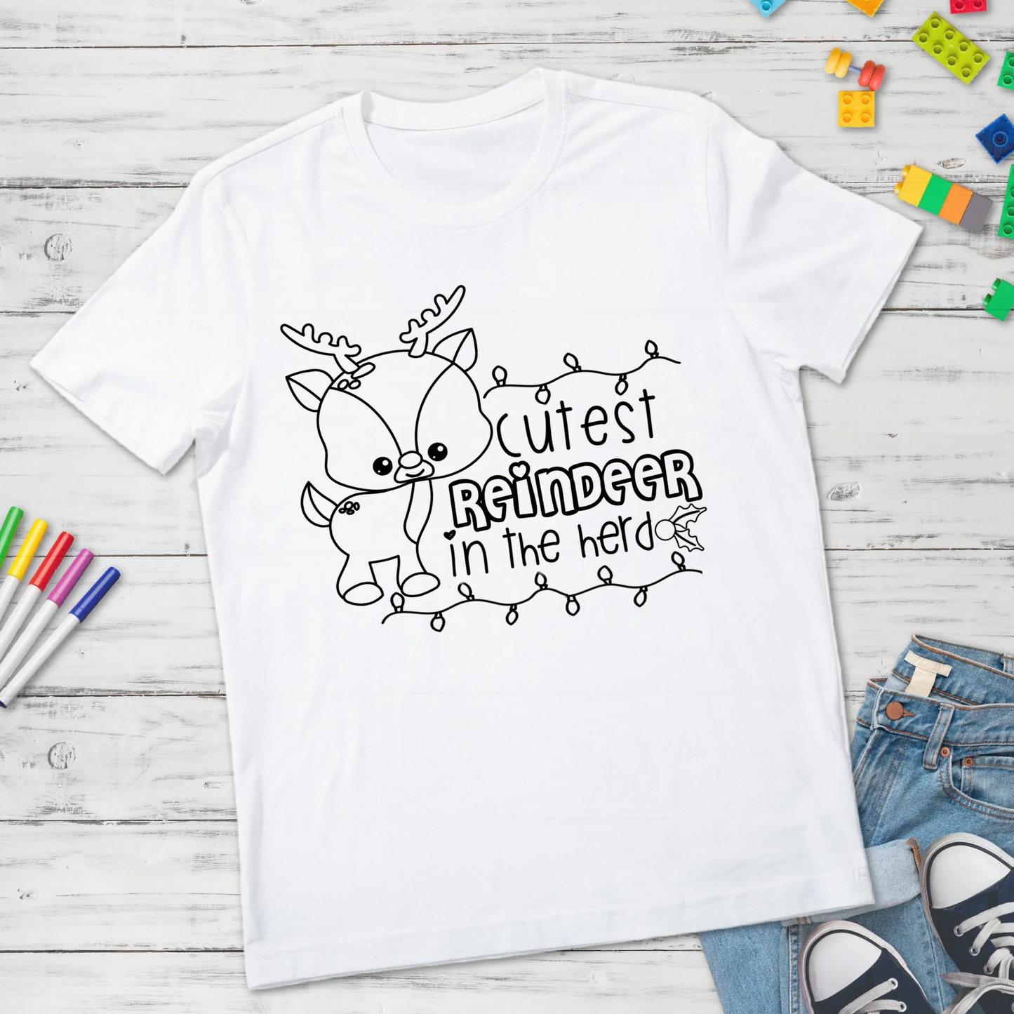 Cutest Reindeer coloring design DTF Transfer