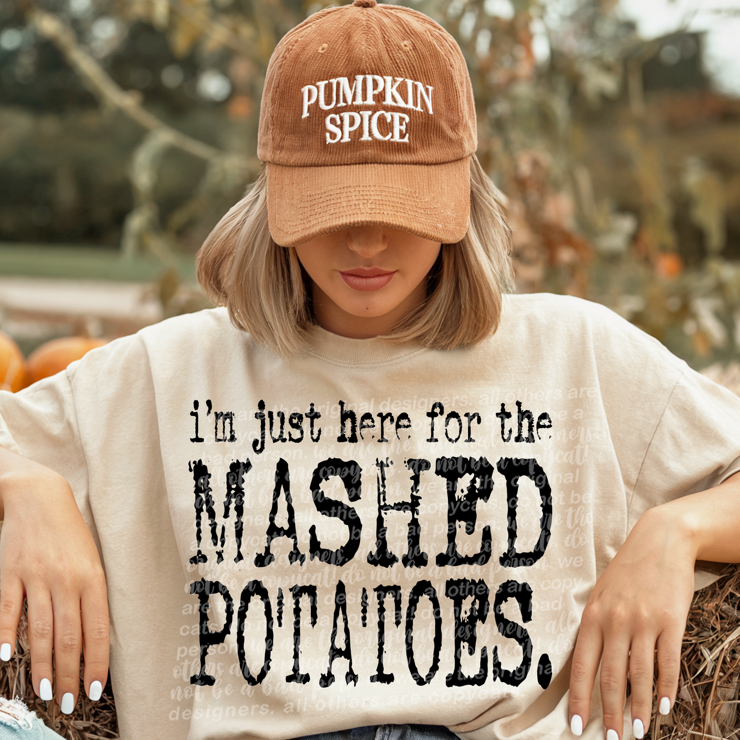 I’m Just Here For The Mashed Potatoes Typography DTF Transfer