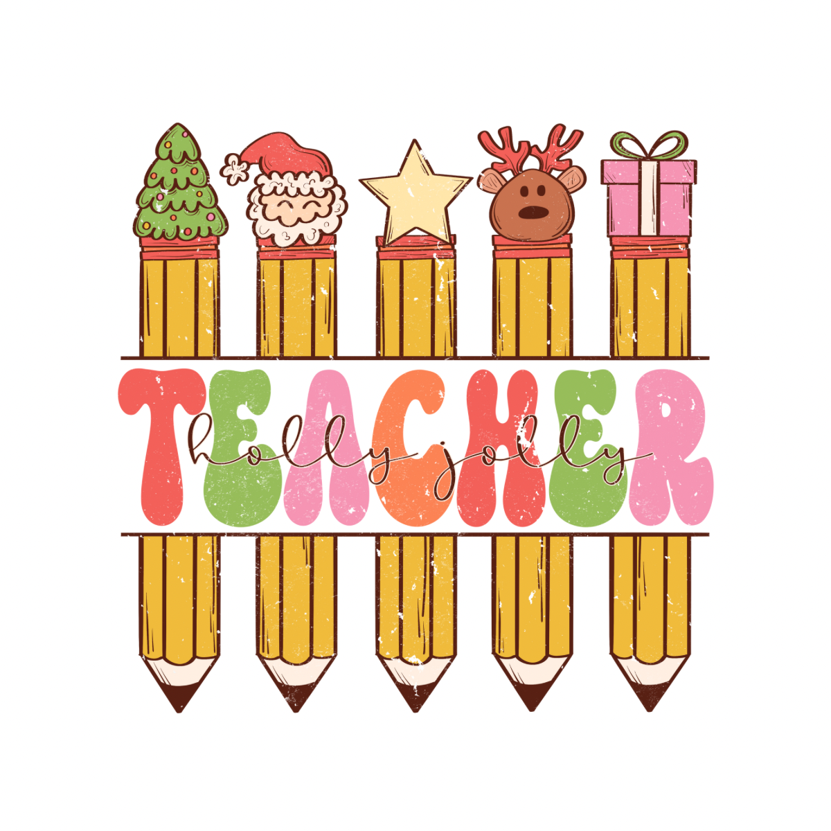 Teacher Christmas DTF Transfer