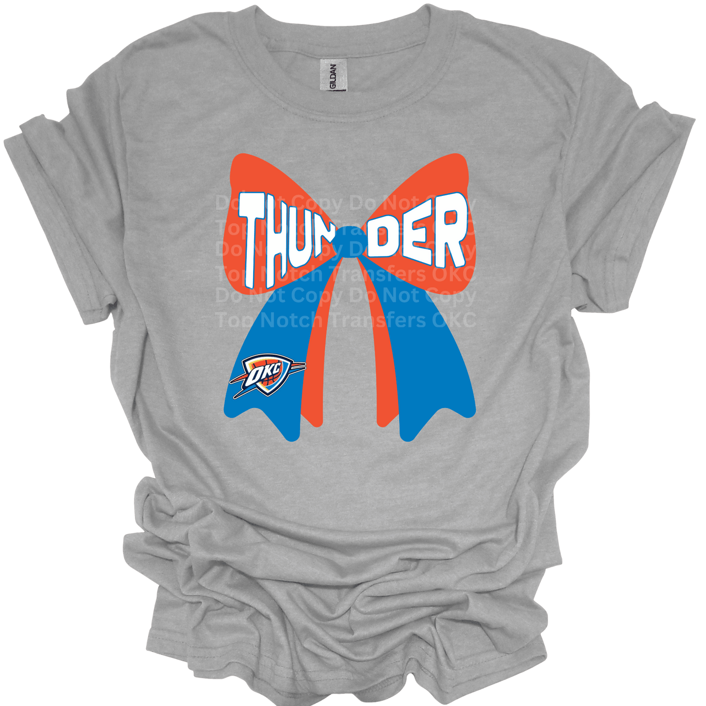 Thunder Blue & Orange Bow DTF Transfer