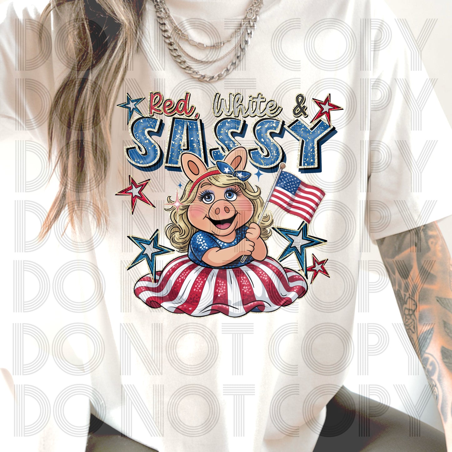 Red, White_Sassy DTF Transfer