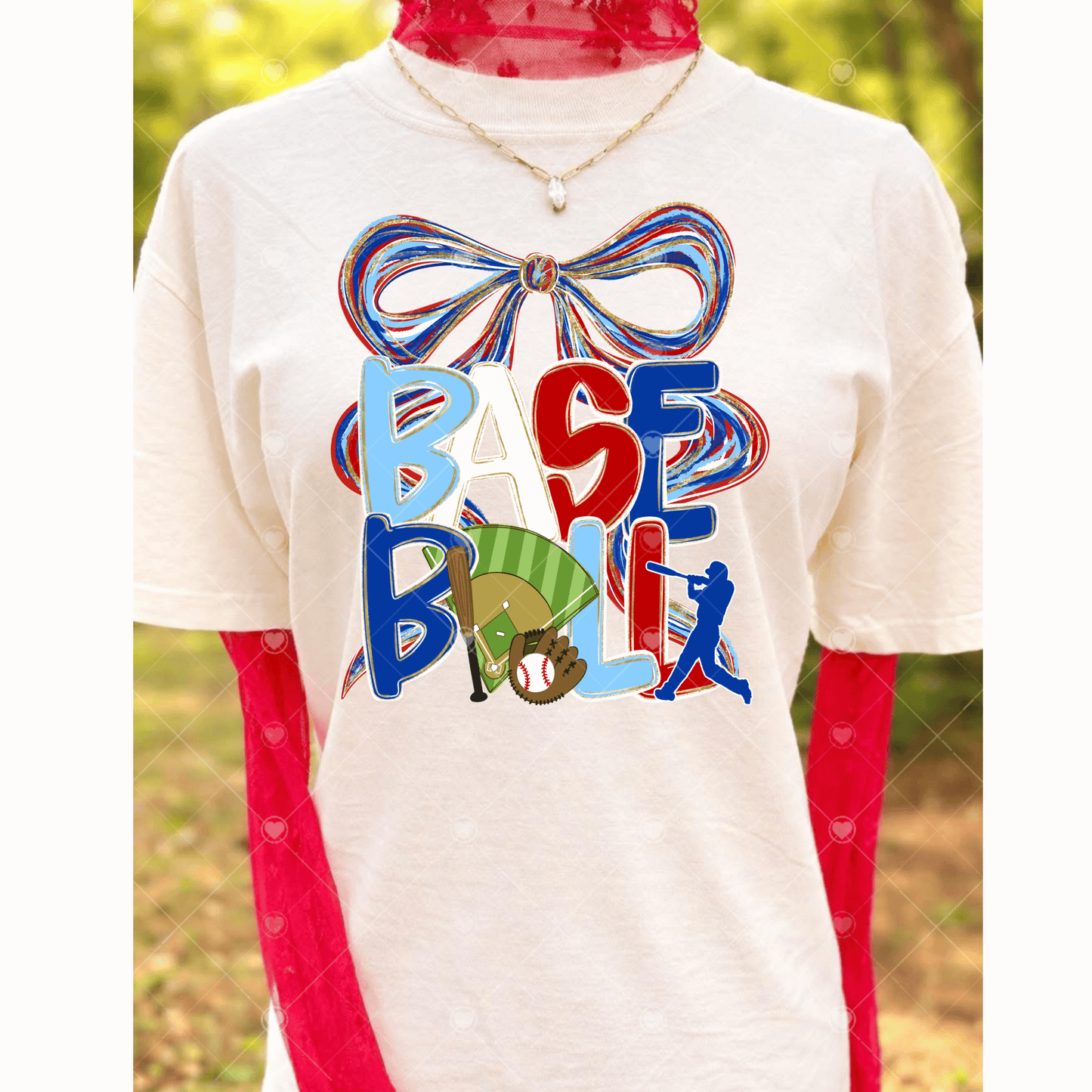 Baseball Bow DTF Transfer