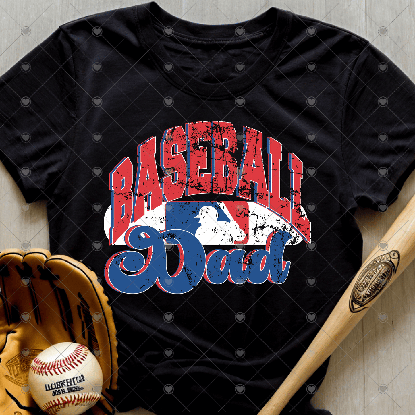 Distressed Baseball Dad DTF Transfer