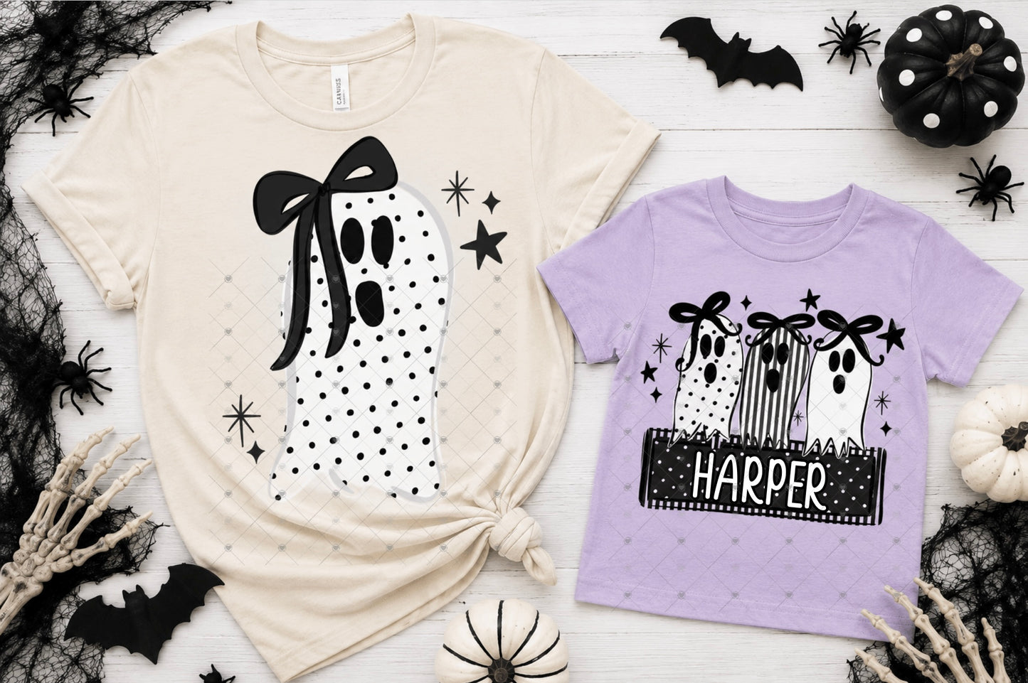 Mommy & Me Custom Ghost Name Plate DTF Transfers (*Leave name for name plate in checkout notes for youth design)