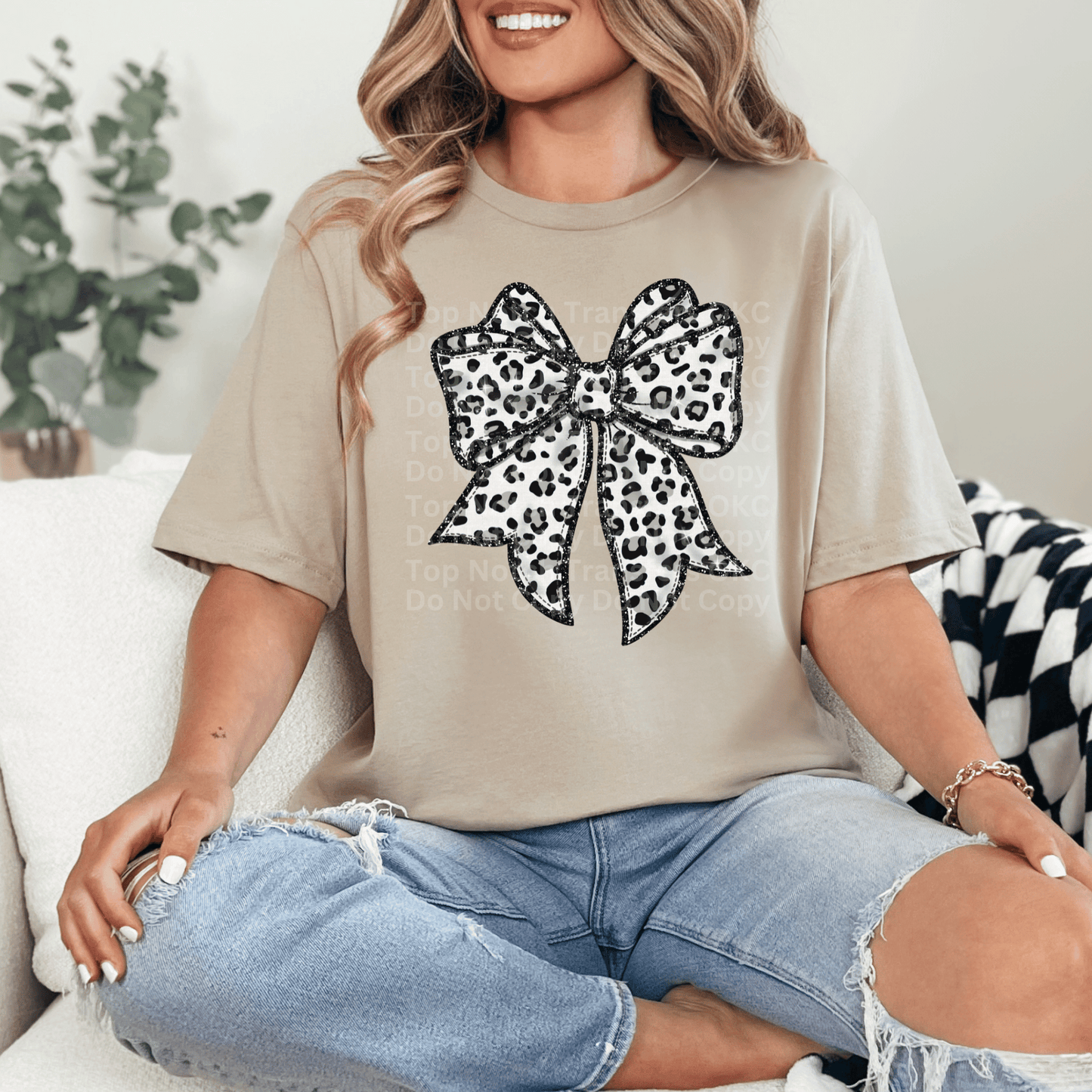 Leopard Print Bow DTF Transfer