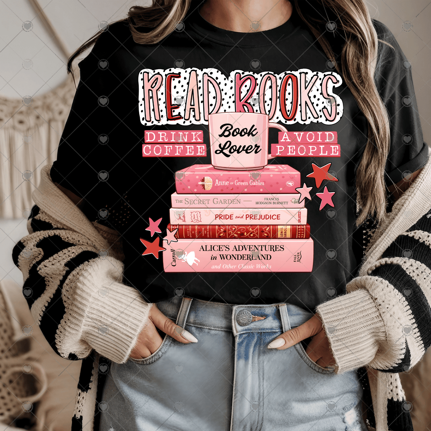Read Books, Drink Coffee, Avoid People DTF Transfer