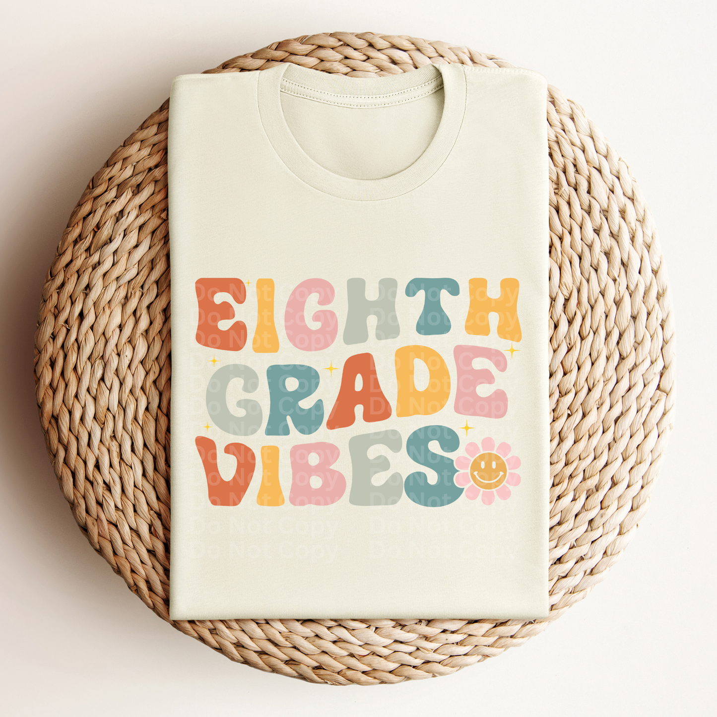 Eighth Grade Vibes Colorful Retro Font DTF Transfer