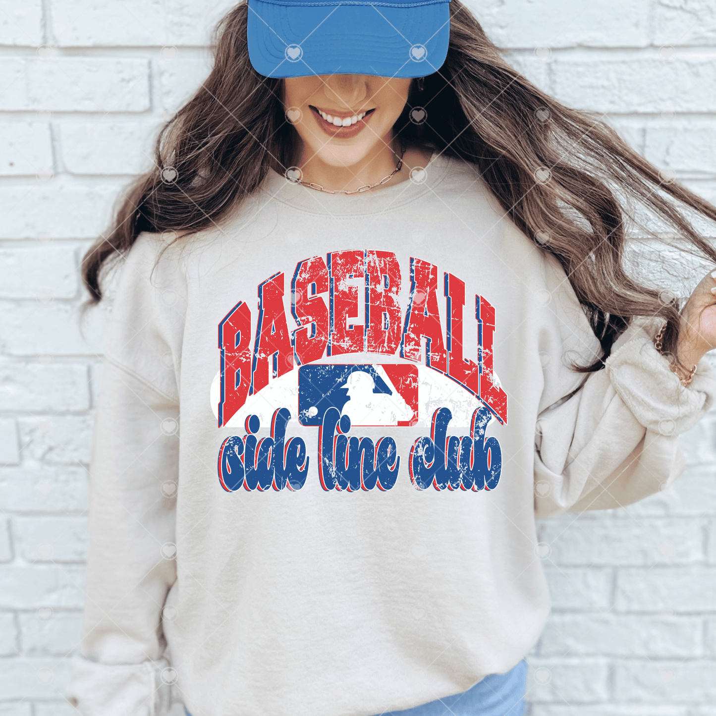 Distressed Baseball Side Line Club DTF Transfer