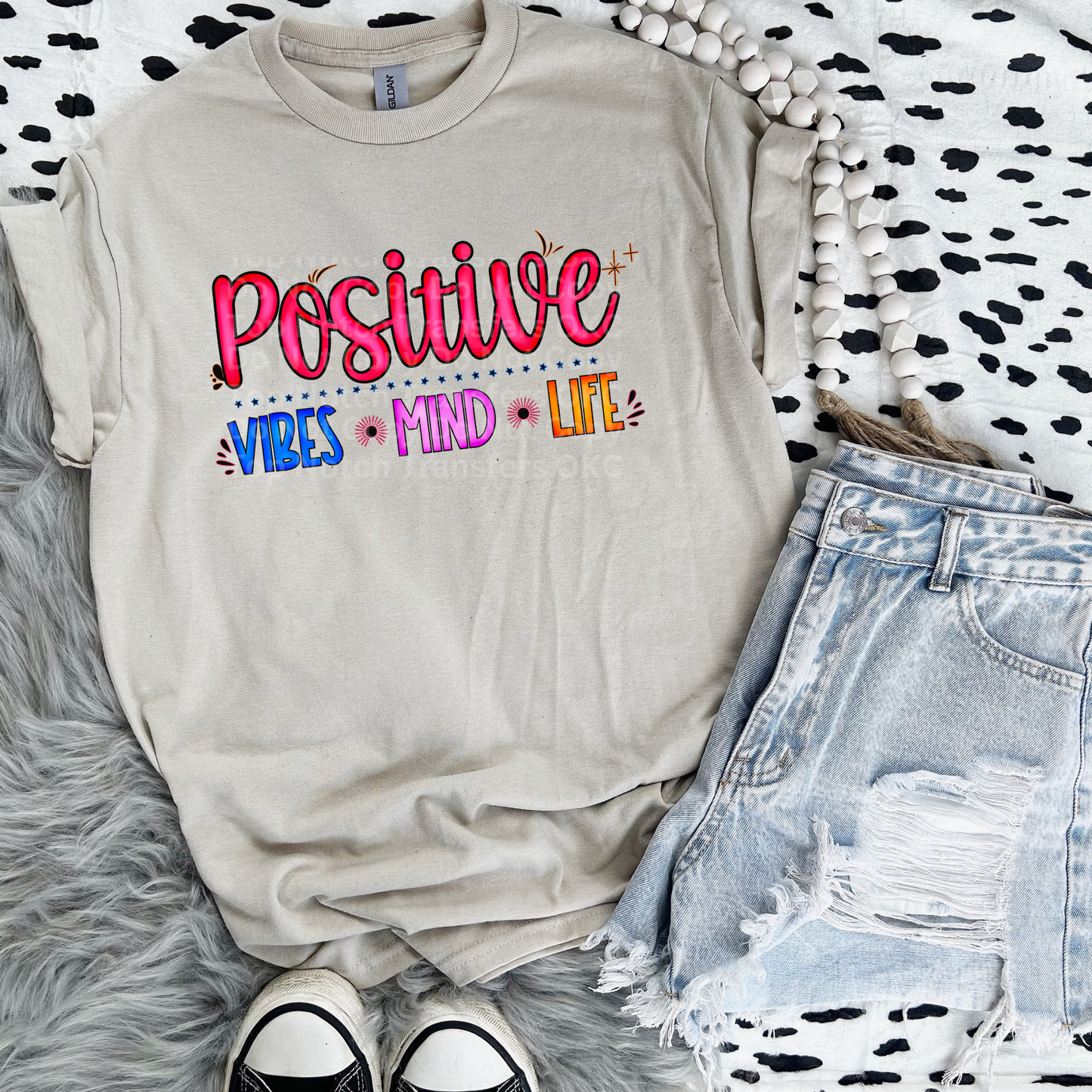 Positive Vibes, Mind, Life DTF Transfer