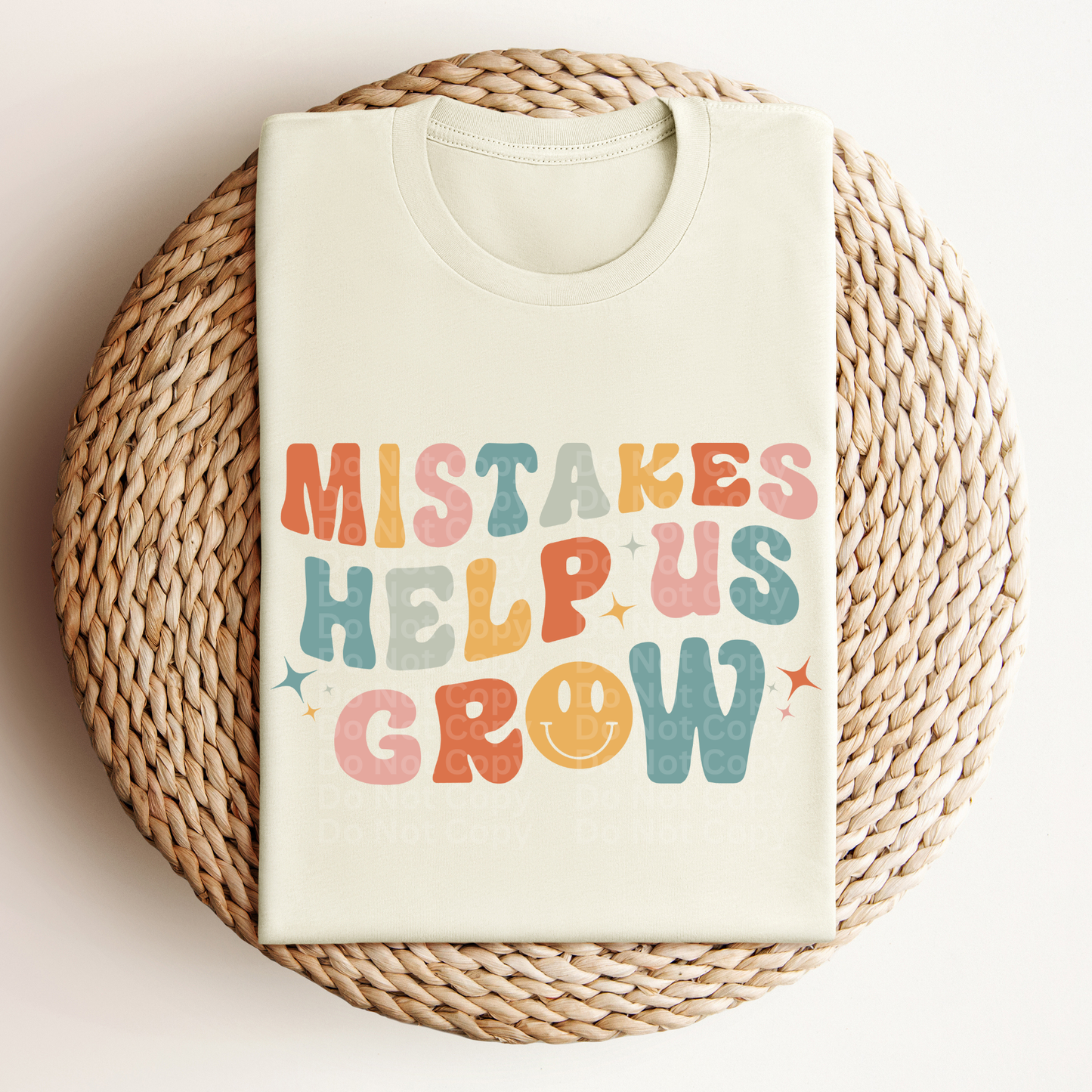 Mistakes Help Us Grow Colorful Retro Font DTF Transfer
