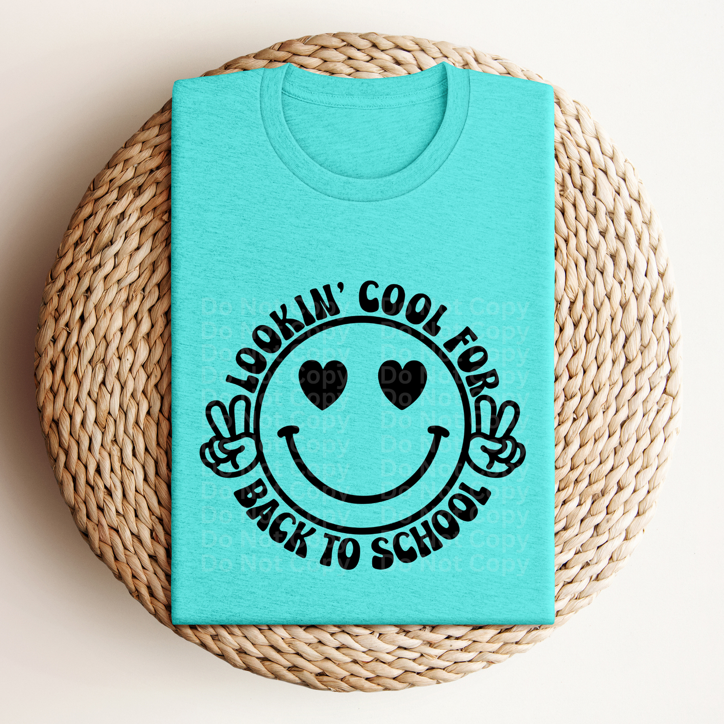Lookin' Cool for Back to School Smiley (Black) DTF Transfer
