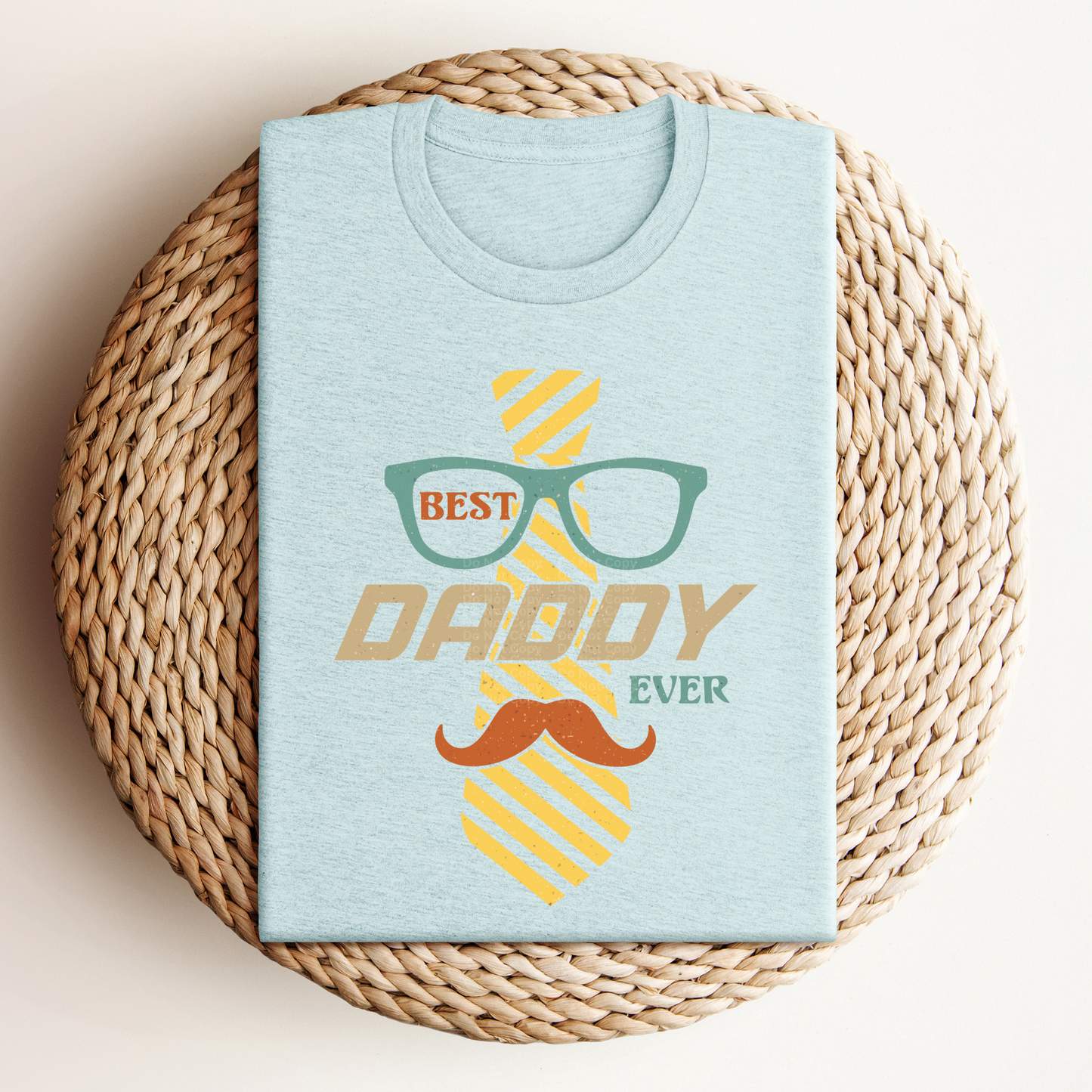 Best Daddy Ever Tie w/Mustache DTF Transfer