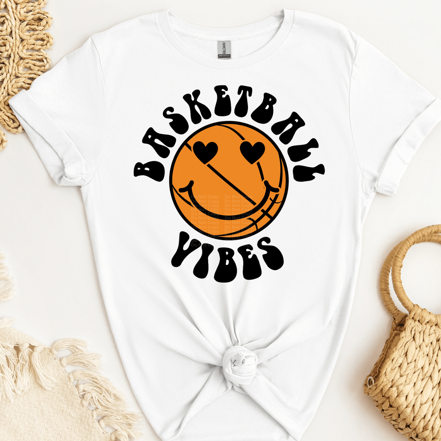 Basketball Vibes Smiley DTF Transfer