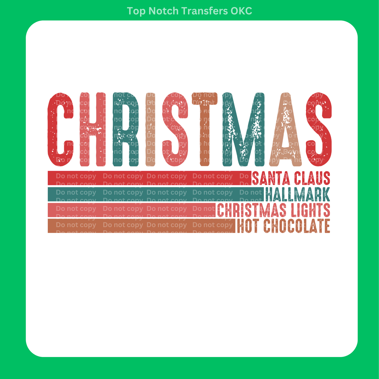 Christmas Stacked DTF Transfer