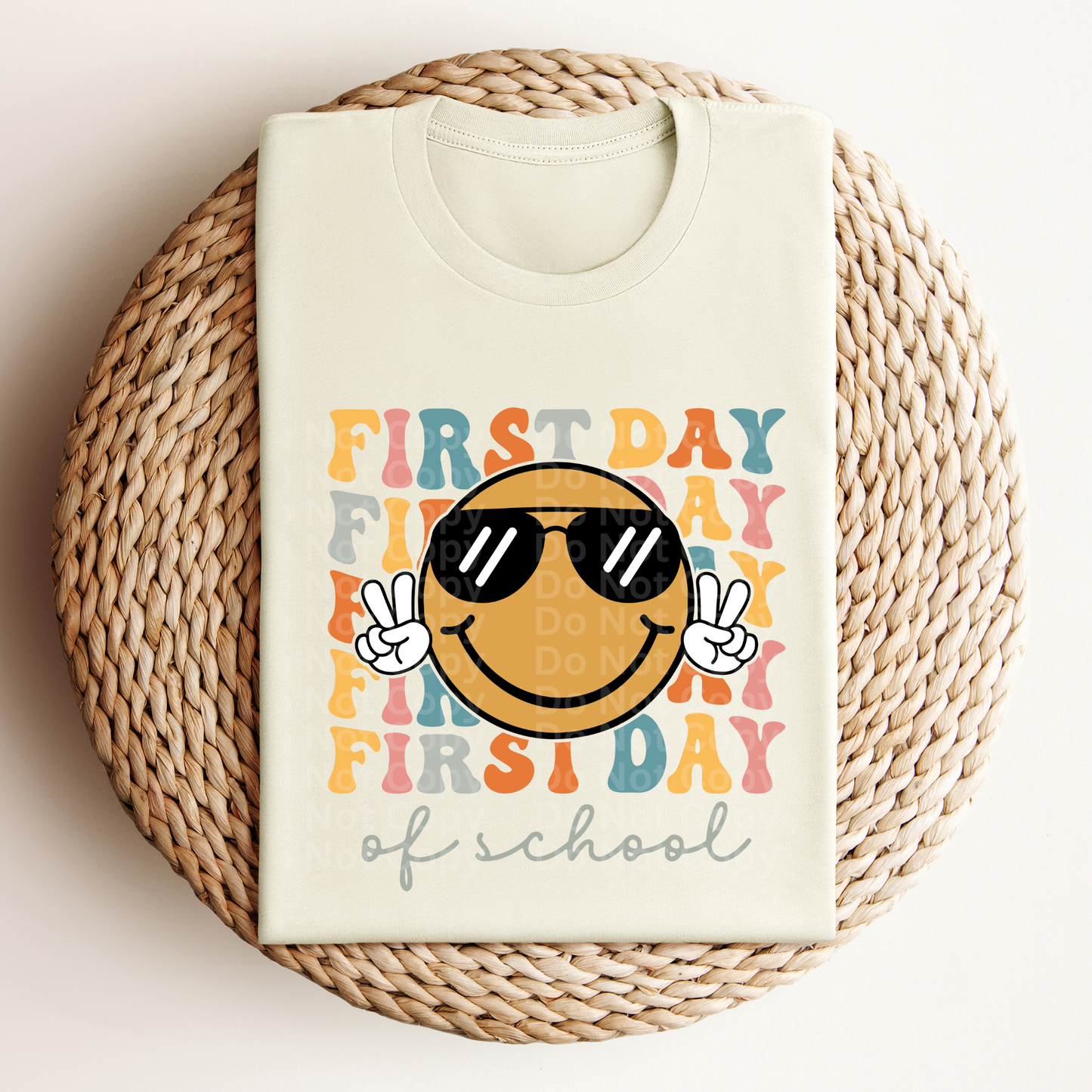 First Day of School Smiley (Colorful) DTF Transfer