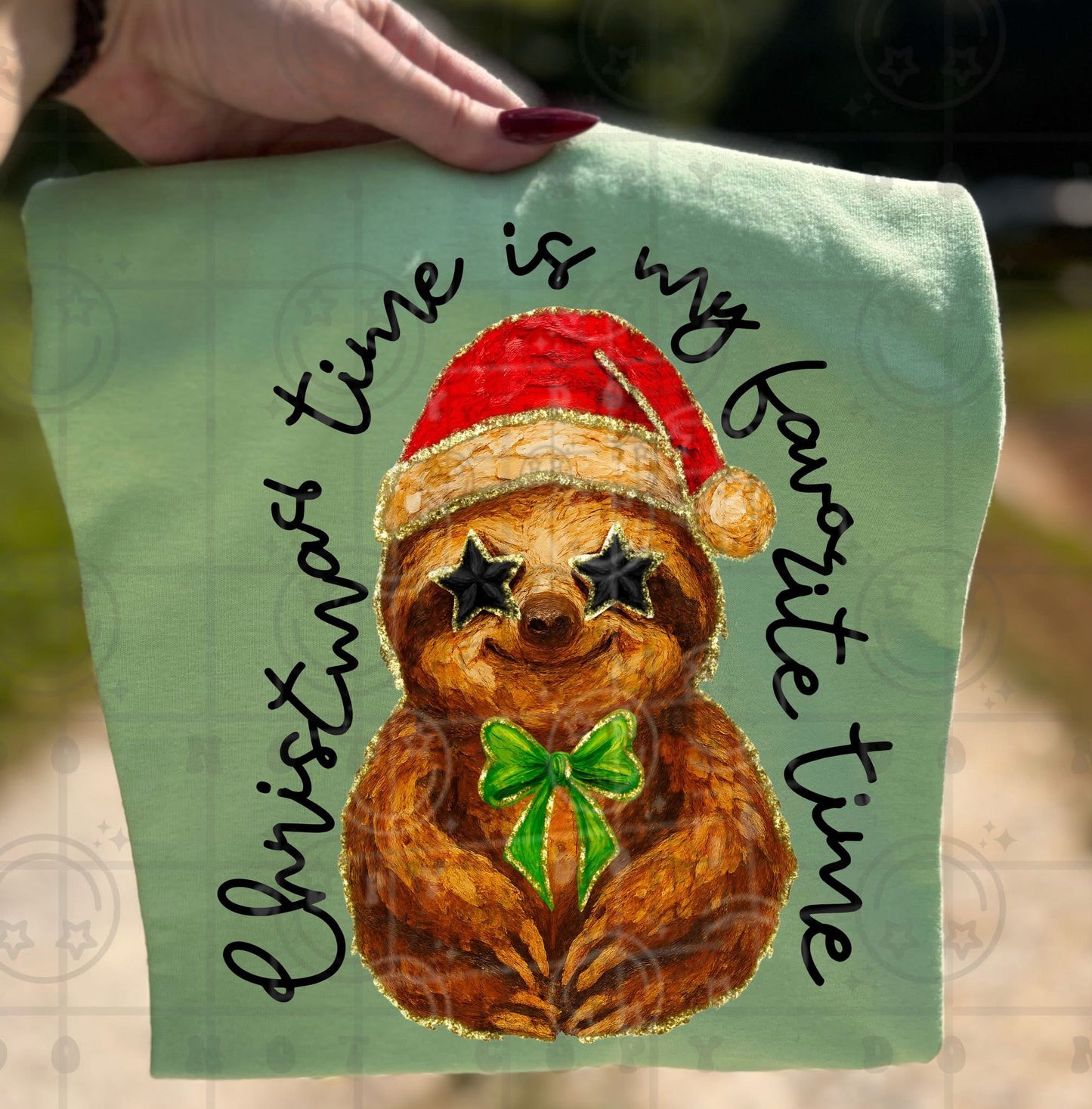 Christmas Sloth DTF Transfer