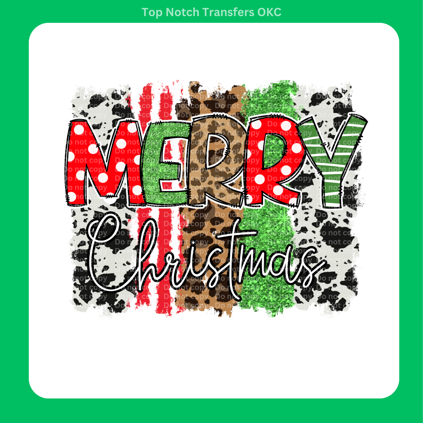 Merry Christmas Prints DTF Transfer