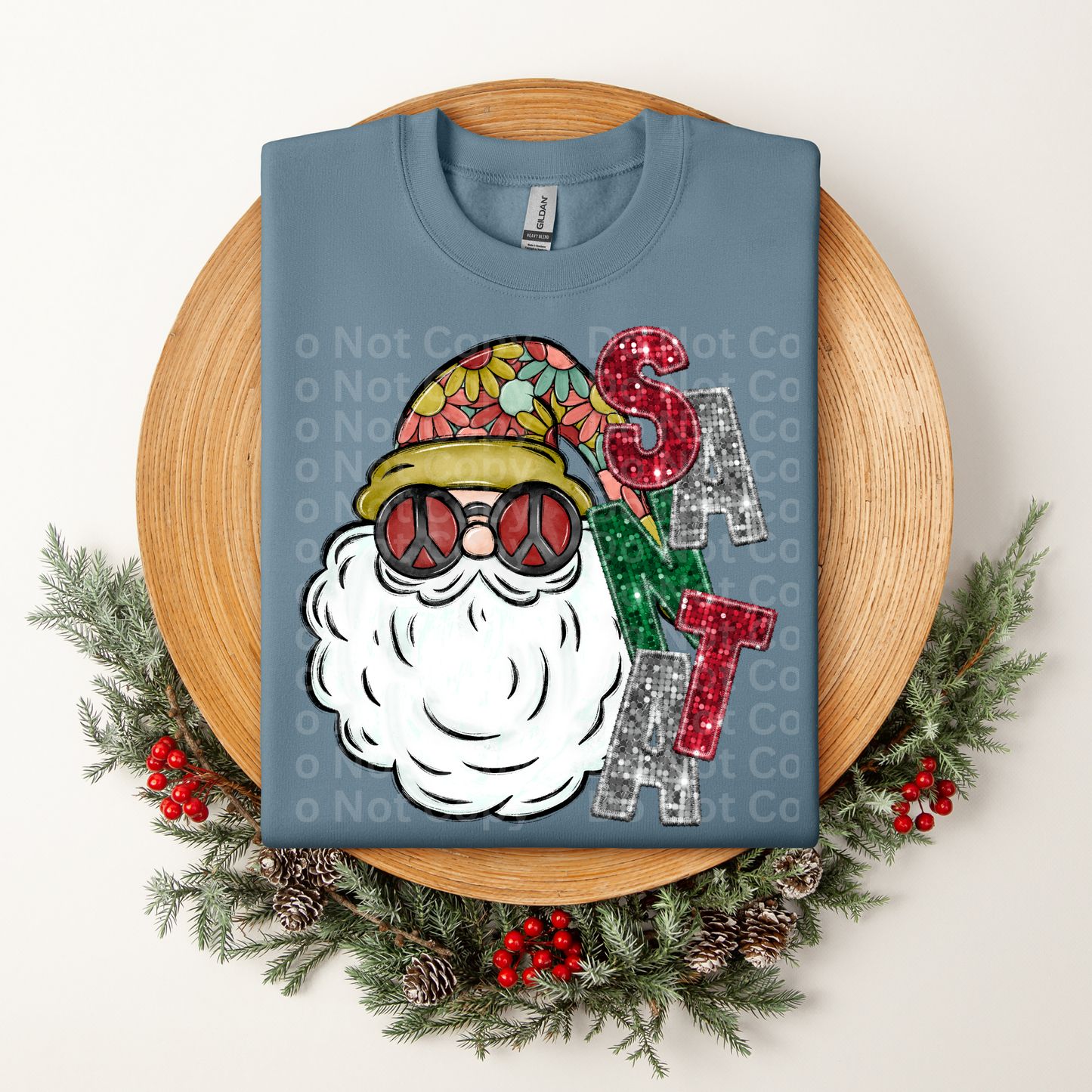 Disco Groovy SANTA DTF Transfer