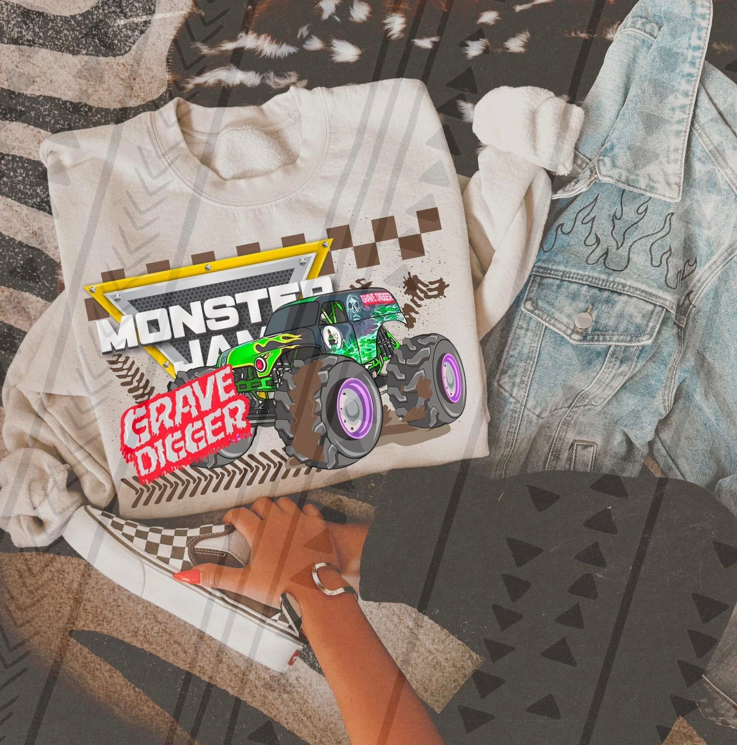 Monster J Grave Digger DTF Transfer