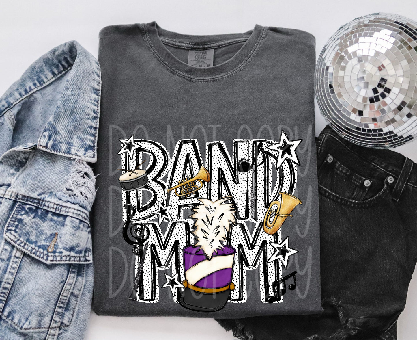 Band Mom Dots Purple DTF Transfer