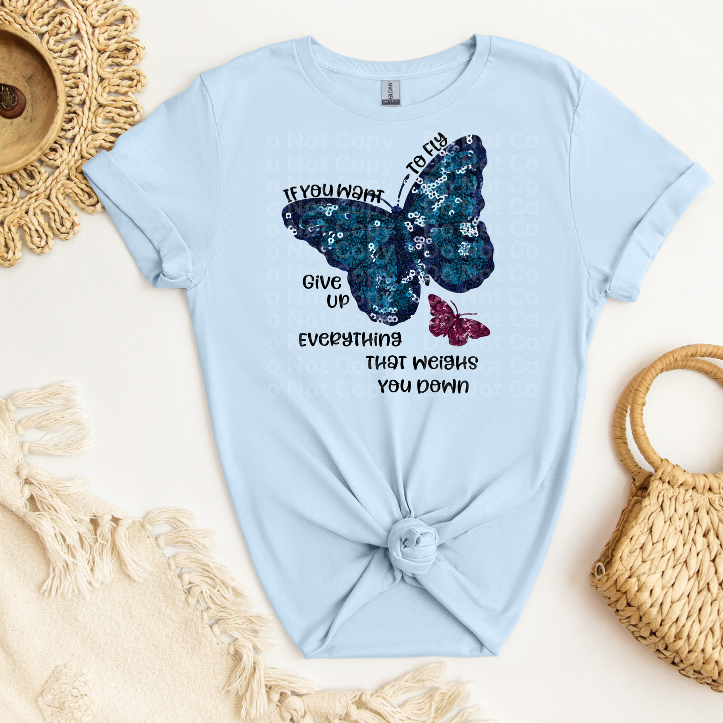 Faux Sequin Butterfly DTF Transfer