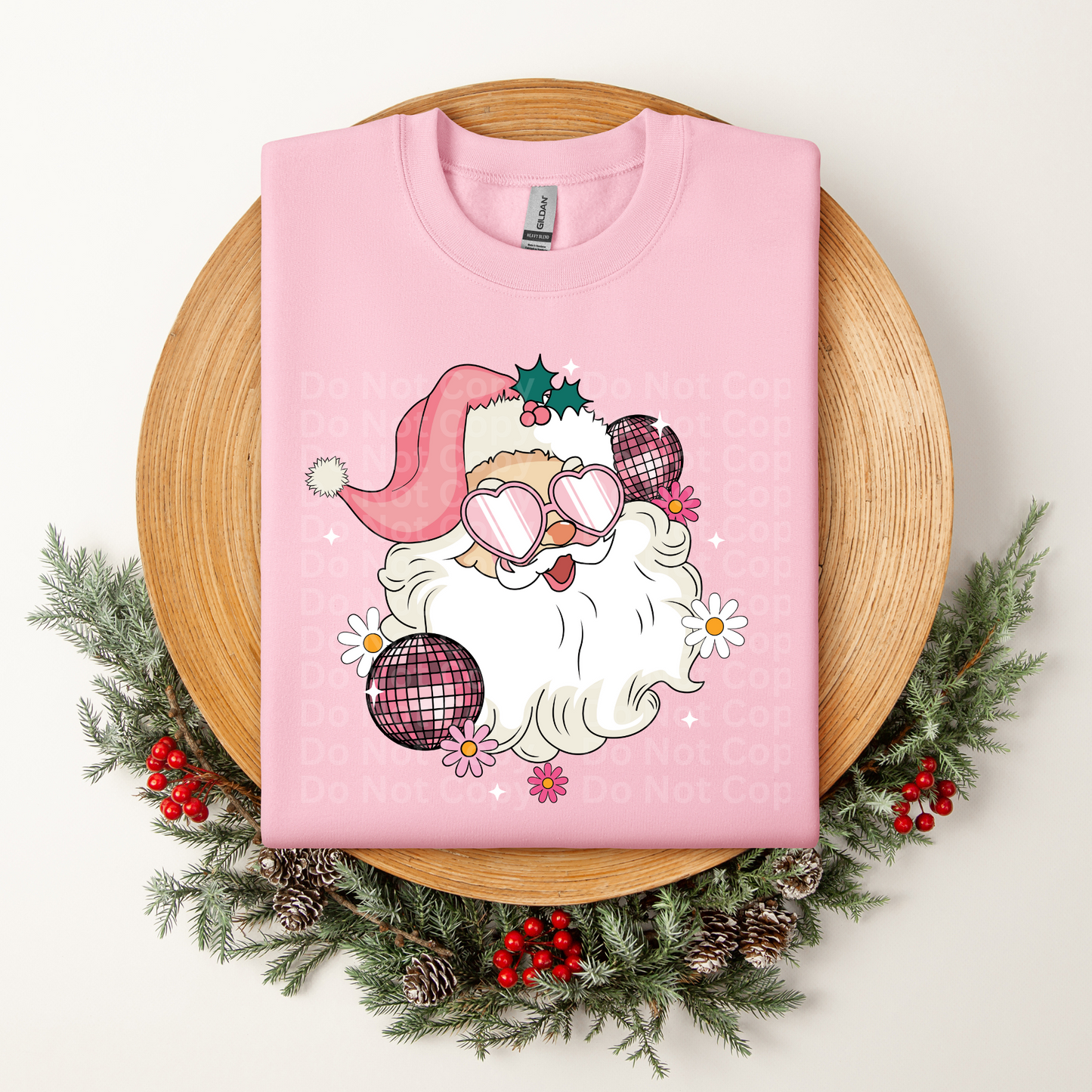 Pink Disco Santa DTF Transfer