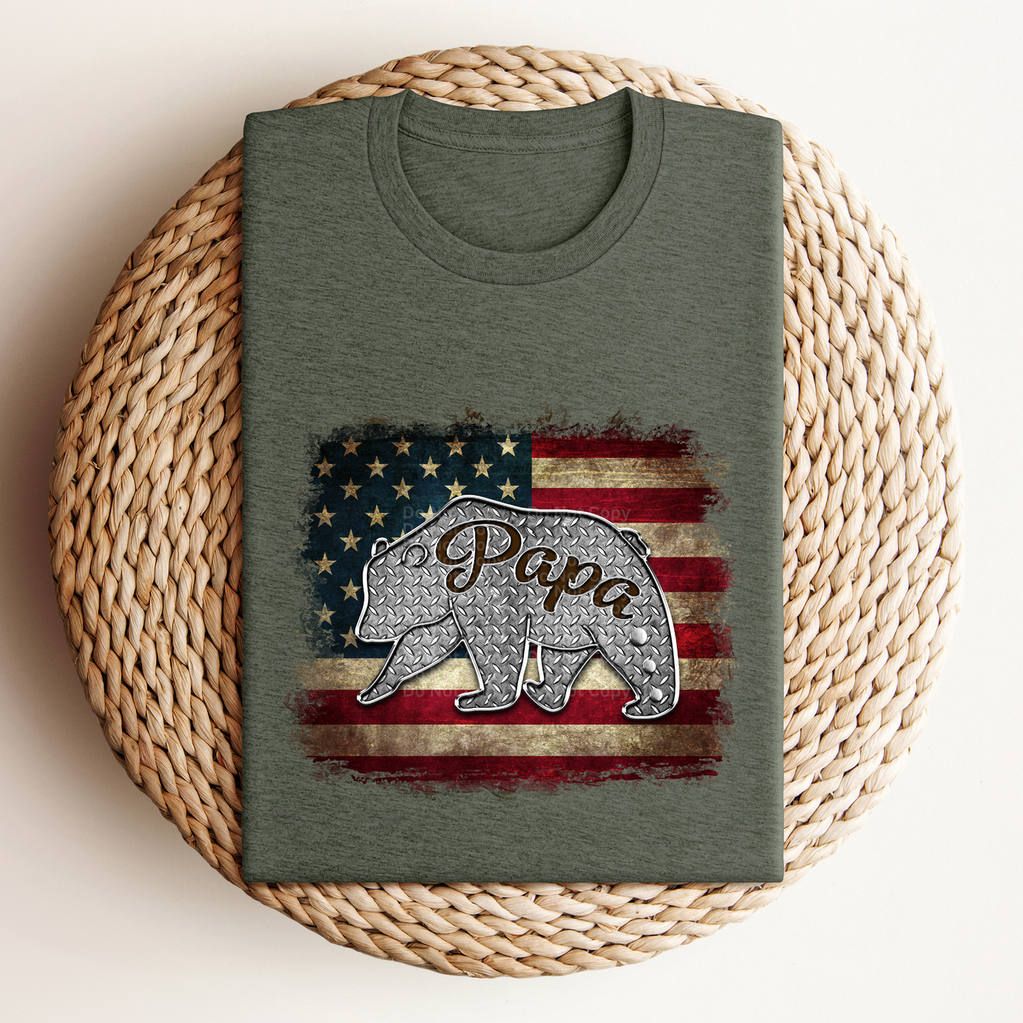 Papa Bear American Flag DTF Transfer