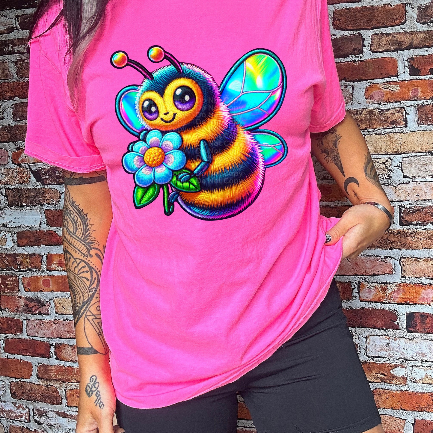 Bee with Flower DTF Transfer