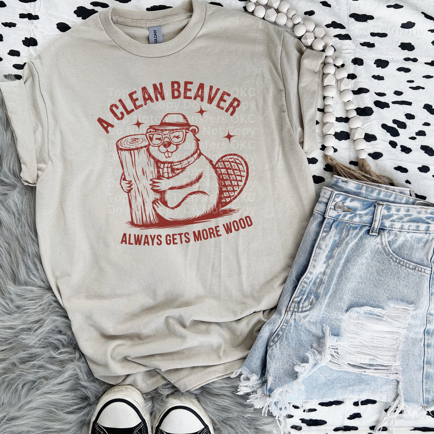 Clean Beaver (Red) DTF Transfer