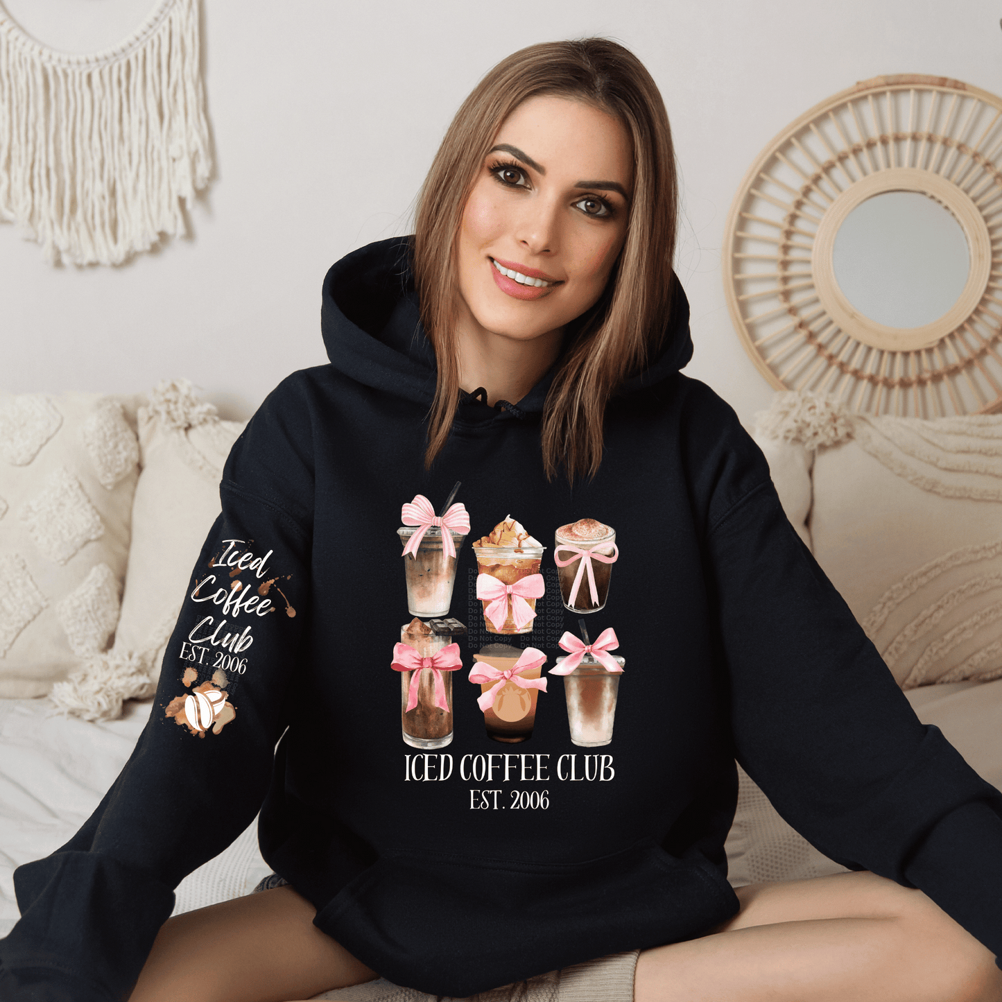Ice Coffee Club White Text DTF Transfer