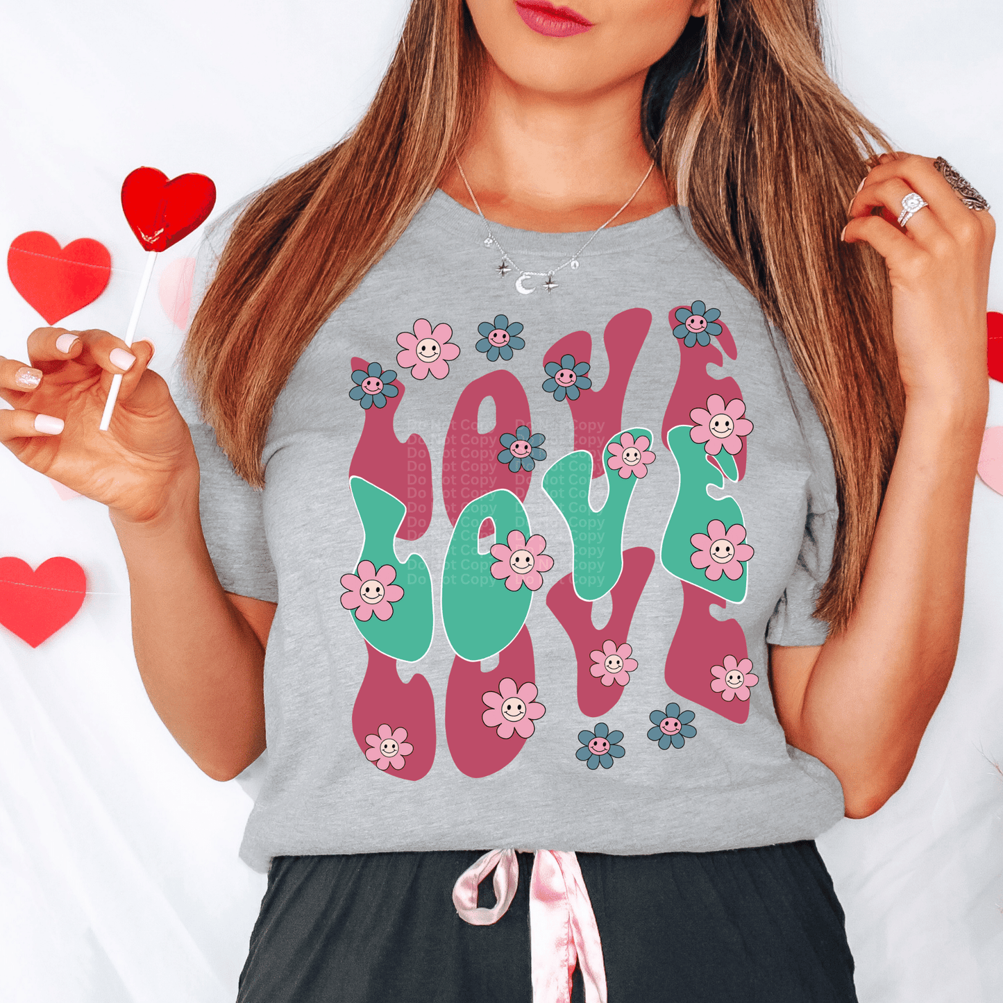Love w/ flowers DTF Transfer