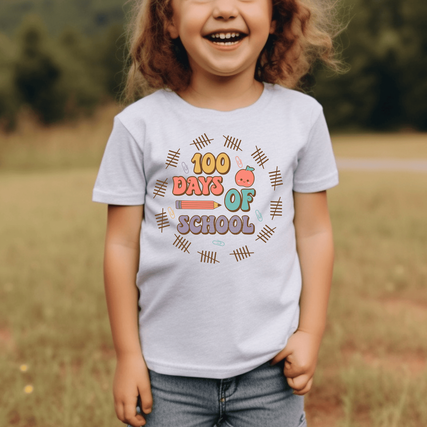 100 Days of School Tally Marks Pastel DTF Transfer
