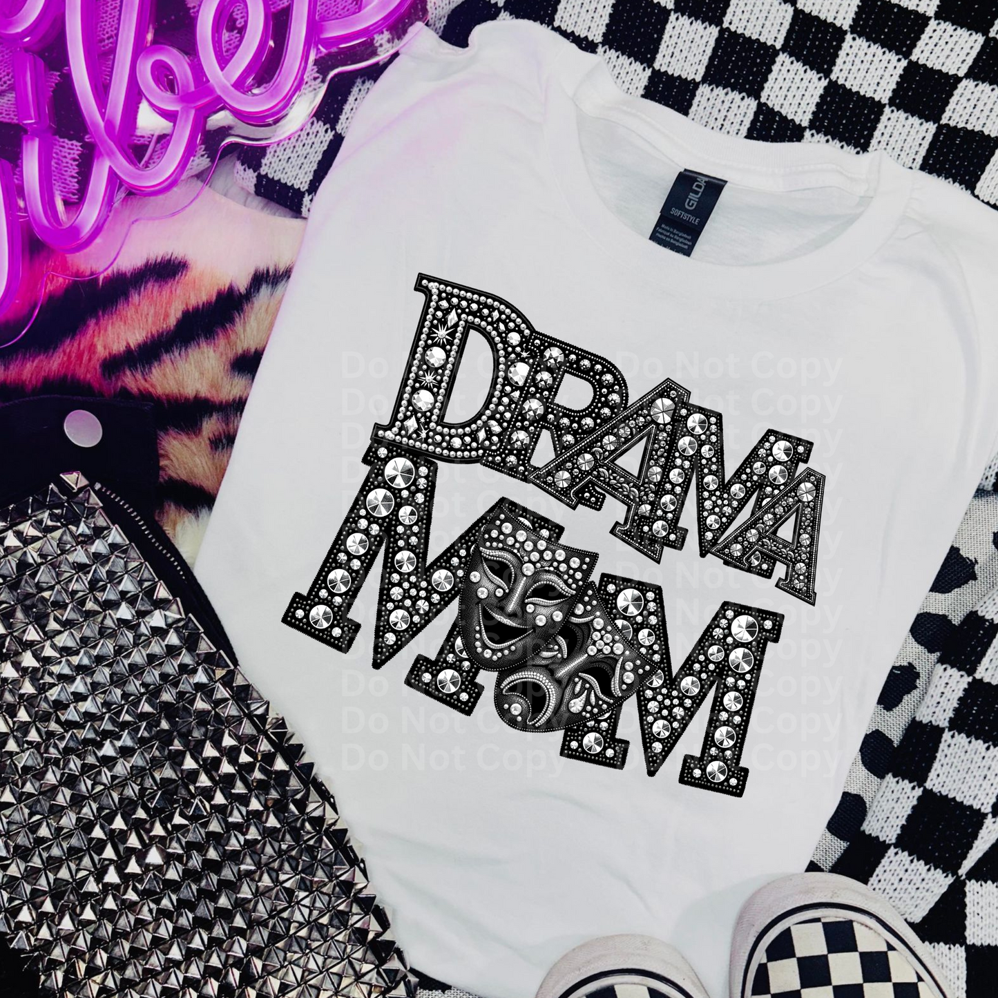 Drama Mom - Faux Rhinestone DTF Transfer