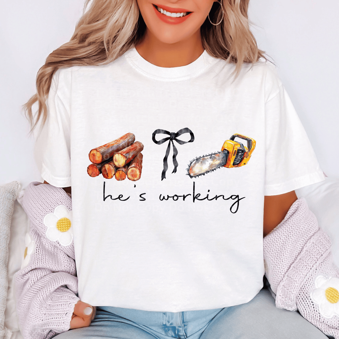 He’s working- Lumber Jack DTF Transfer