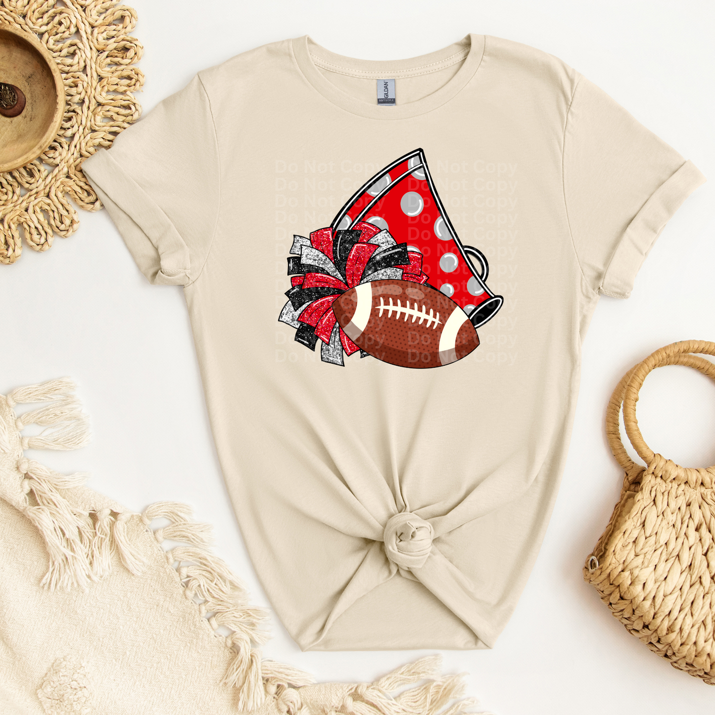 Red, Blk, Silver Pom & Megaphone DTF Transfer