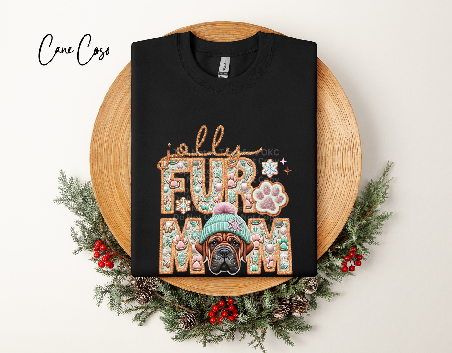 Jolly Fur Mom Cane Corso - Faux Embroidery DTF Transfer