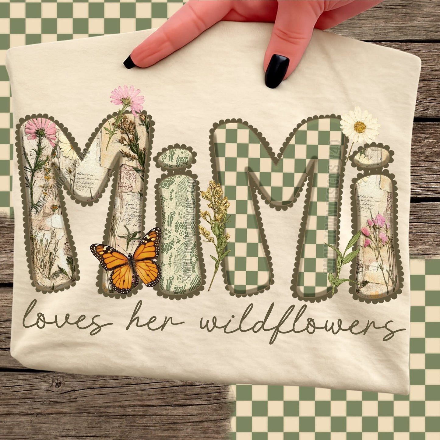 Mimi loves her wildflowers DTF Transfer