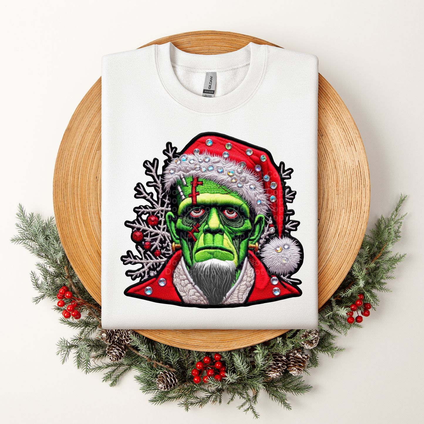 Frankensteen with Santa Hat DTF Transfer