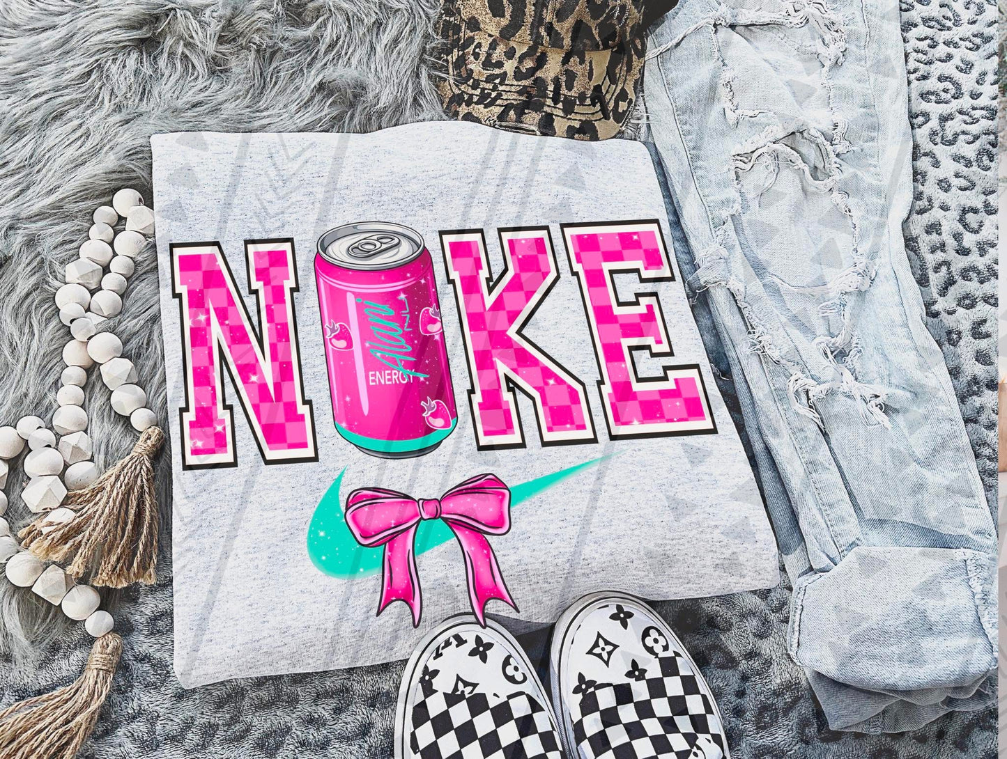 Alani Pink Swoosh DTF Transfer