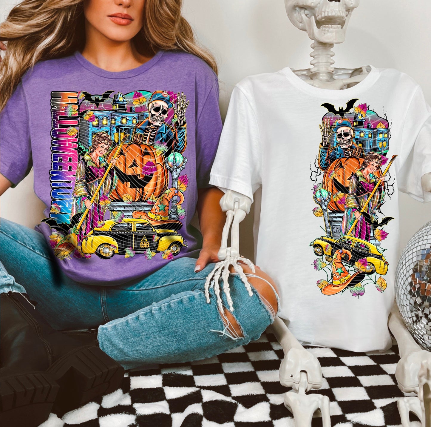 Halloween_Town *Optional long sleeve design* DTF Transfer