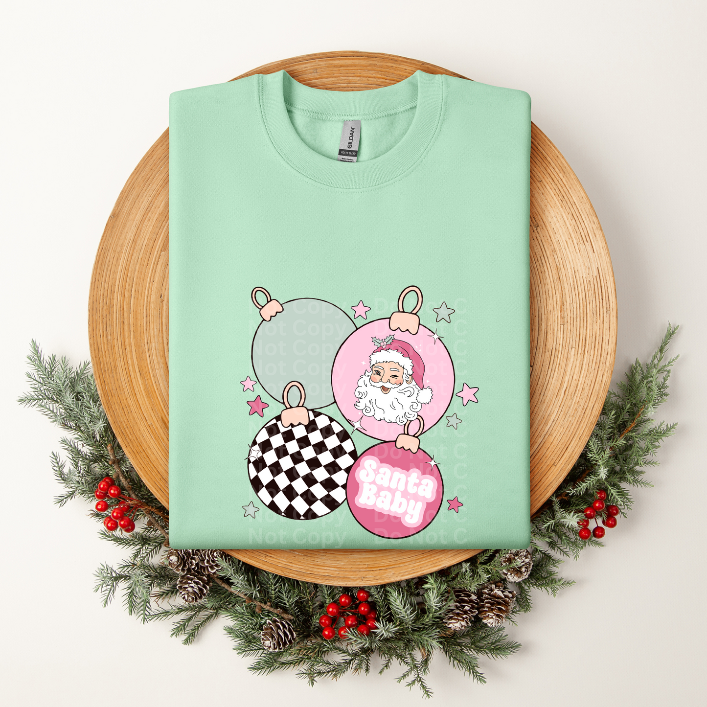 Santa Baby Retro ornaments DTF Transfer