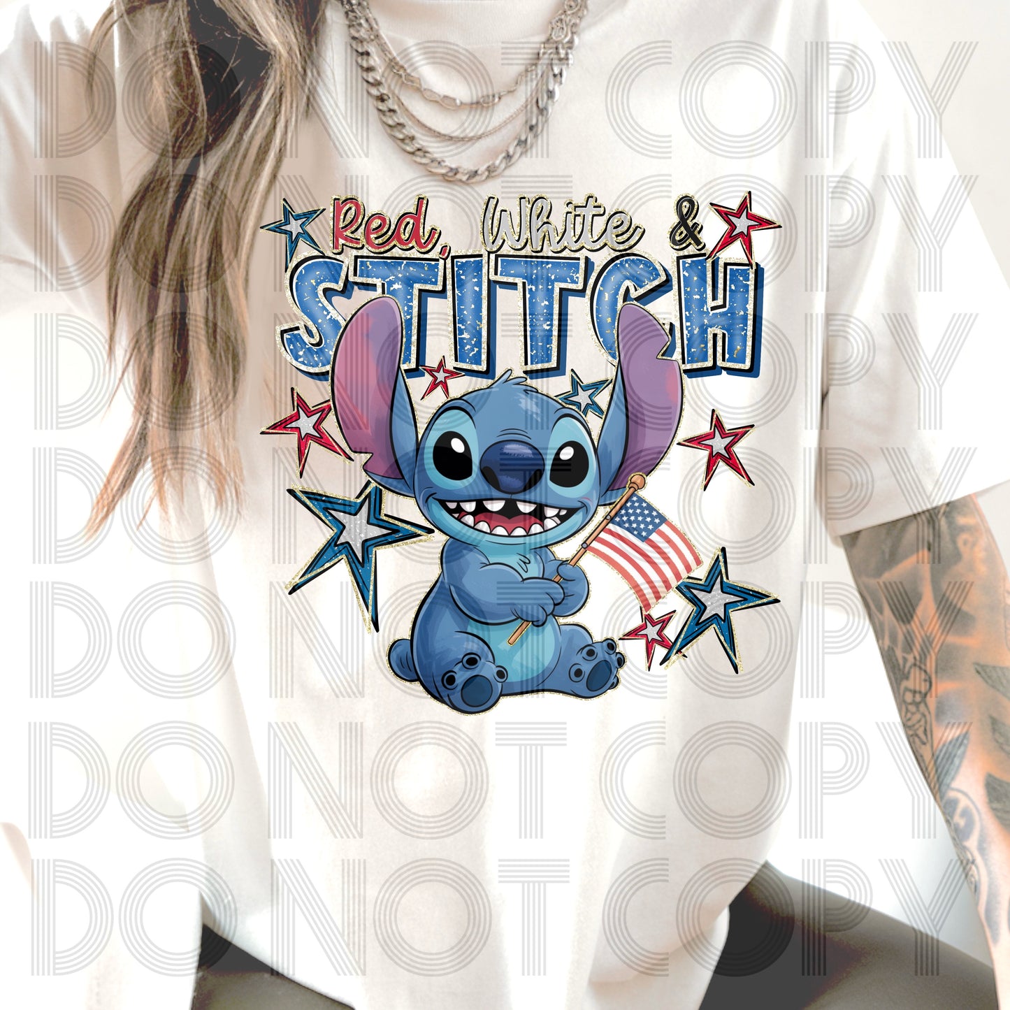 Red, White_Stitch DTF Transfer