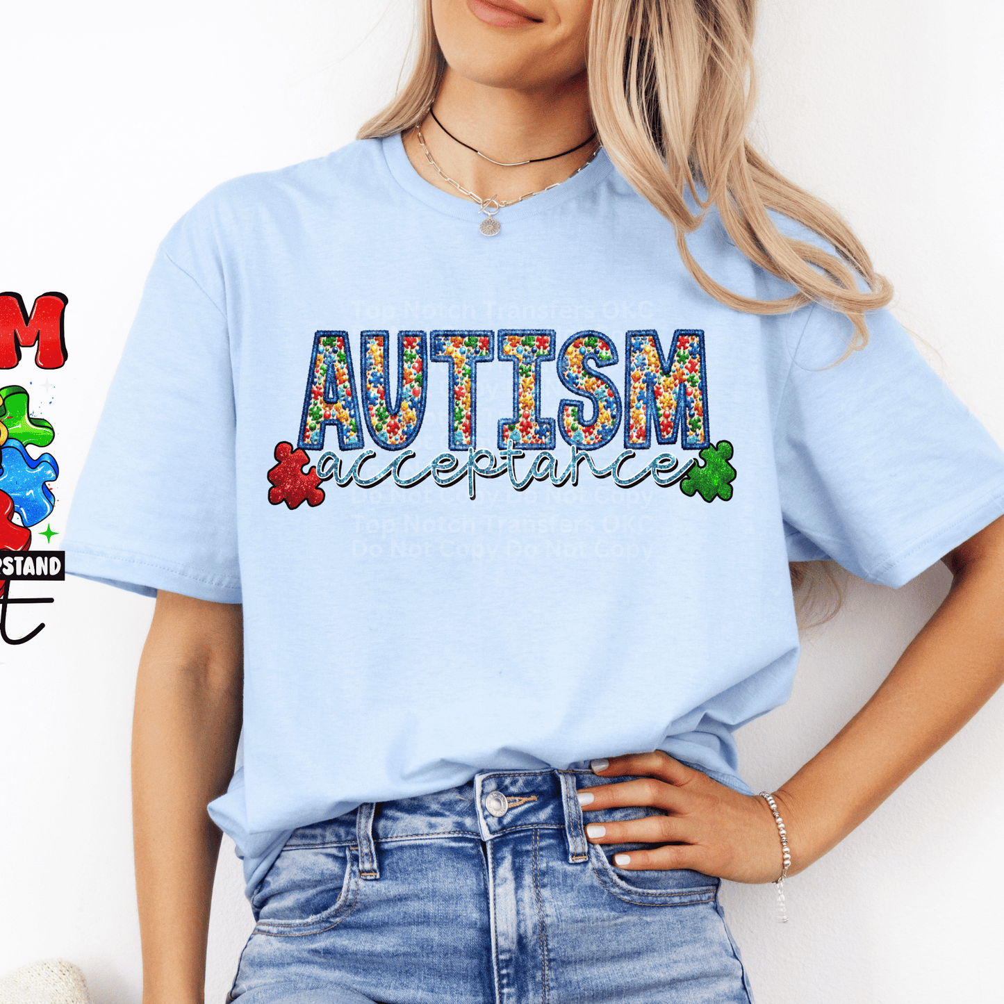 Autism Acceptance Puzzle Pieces DTF Transfer