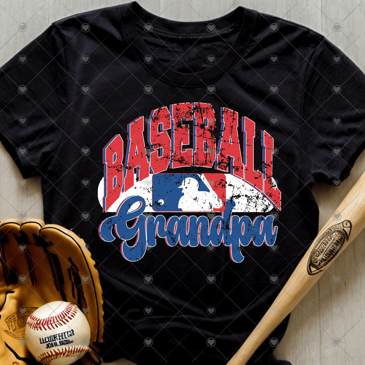 Distressed Baseball Grandpa DTF Transfer