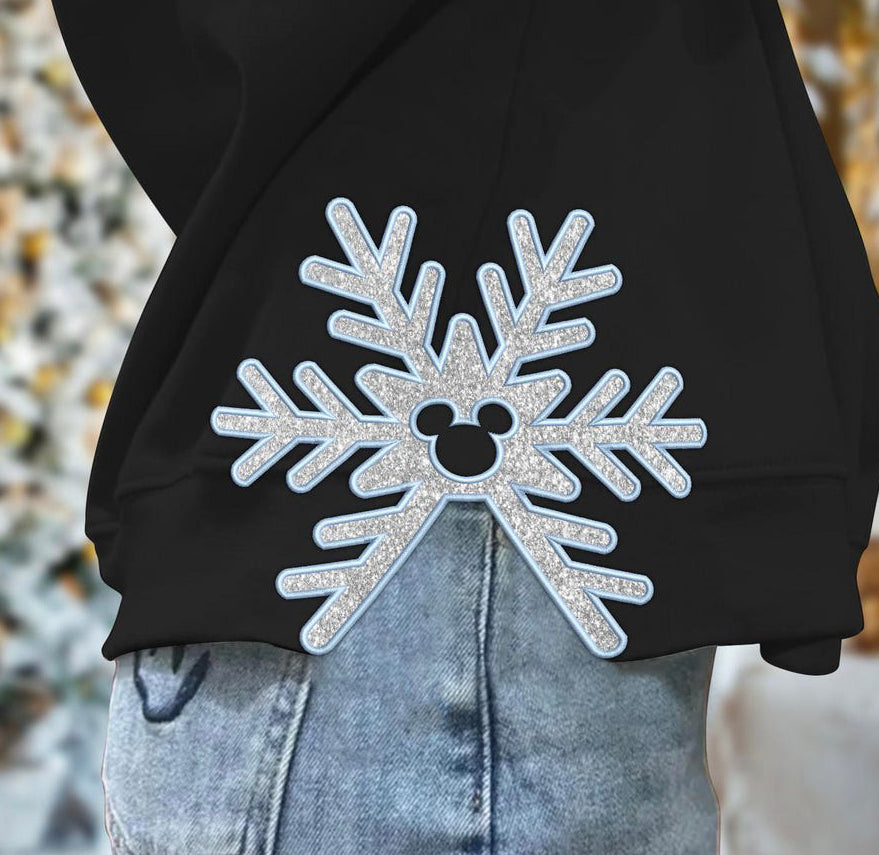 Mouse Snowflake Bow Side Slit DTF Transfer