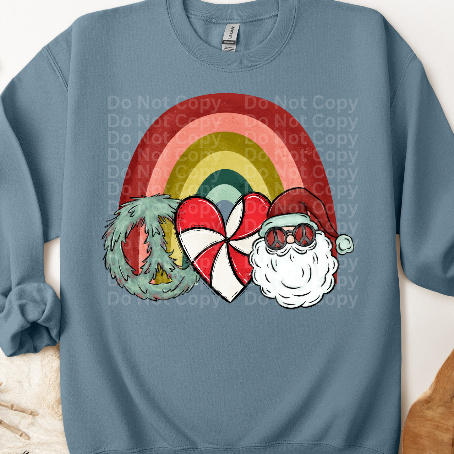 Peace Love Santa Rainbow DTF Transfer