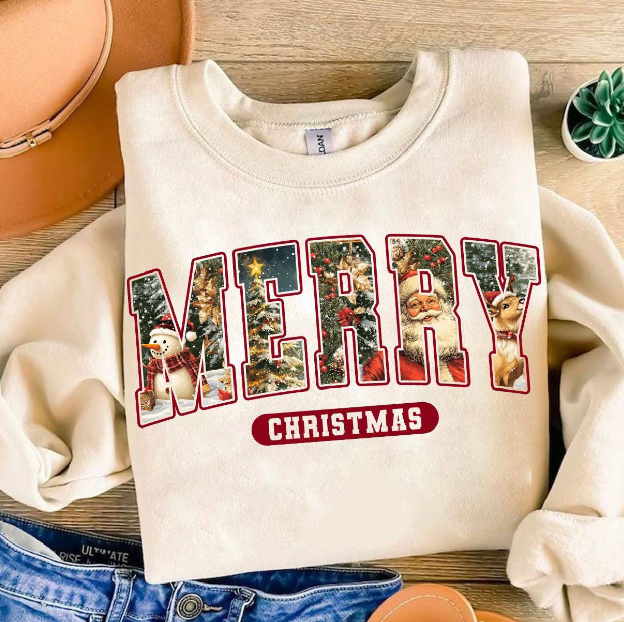 Vintage MERRY Christmas DTF Transfer