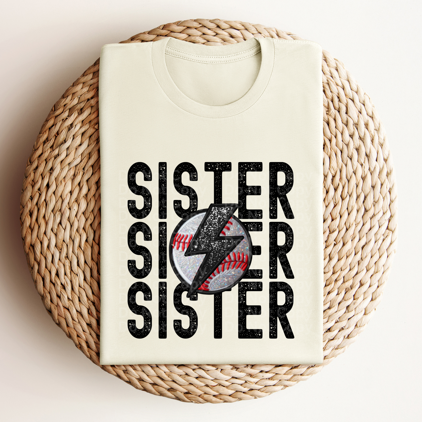 Stacked Baseball Sister DTF Transfer