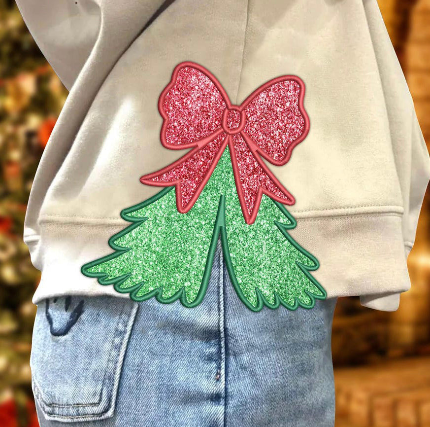 Christmas Tree with Bow Side Slit DTF Transfer