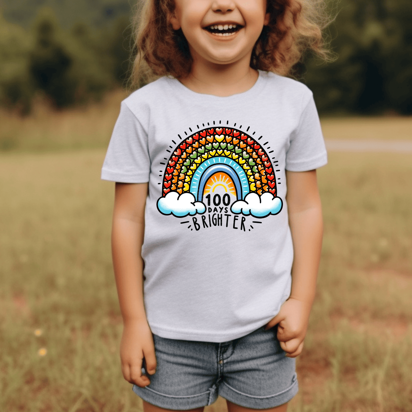 100 Days Brighter Rainbow DTF Transfer